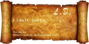 Lidolt Dorka névjegykártya
